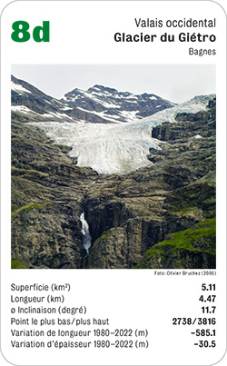 Gletscherquartett, Volume 1, Karte 8d, Valais occidental, Glacier du Giétro, Bagnes, Foto: Olivier Bruchez (2006).