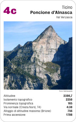 Gipfelquartett, Volume 1, Karte 4c, Ticino, Poncione d'Alnasca, Val Verzasca, Foto: Eros Bernasconi.