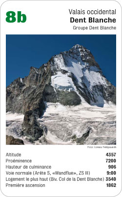 Gipfelquartett, Volume 1, Karte 8b, Valais occidental, Dent Blanche, Groupe Dent Blanche, Foto: Lorenz Feldpausch.