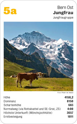 Gipfelquartett, Volume 2, Karte 5a, Bern Ost, Jungfrau, Jungfraugruppe, Foto: Peter de Zeeuw.