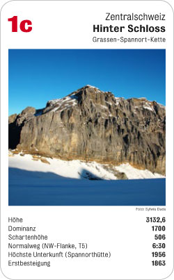 Gipfelquartett, Volume 2, Karte 1c, Zentralschweiz, Hinter Schloss, Grassen-Spannort-Kette, Foto: Sylwia Duda.
