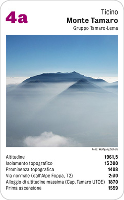 Gipfelquartett, Volume 3, Karte 4a, Ticino, Monte Tamaro, Gruppo Tamaro-Lema, Foto: Wolfgang Scholz.