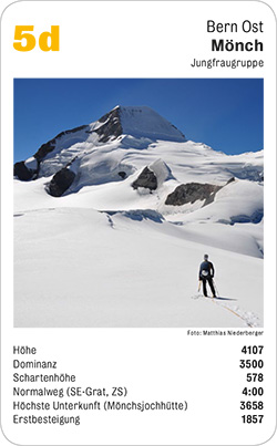 Gipfelquartett, Volume 3, Karte 5d, Bern Ost, Mönch, Jungfraugruppe, Foto: Matthias Niederberger.
