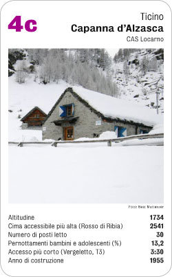 Hüttenquartett, Volume 1, Karte 4c, Ticino, Capanna d'Alzasca, CAS Locarno, Foto: Beat Muttenzer.