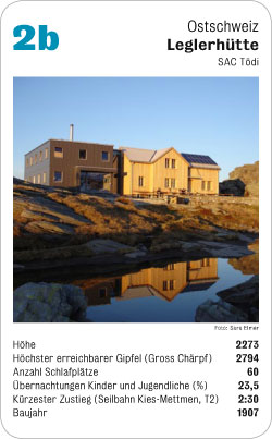 Hüttenquartett, Volume 1, Karte 2b, Ostschweiz, Leglerhütte, SAC Tödi, Foto: Sara Elmer.