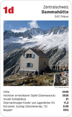 Hüttenquartett, Volume 2, Karte 1d, Zentralschweiz, Dammahütte, SAC Pilatus, Foto: Marco Buffoni.