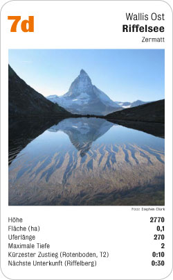Bergseequartett, Volume 1, Karte 7d, Wallis Ost, Riffelsee, Zermatt, Foto: Stephen Clark.